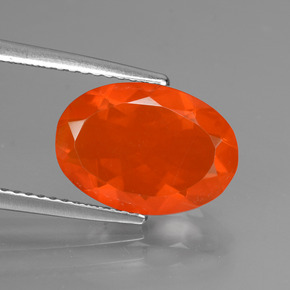 Ópalo de fuego Naranja natural de 2.04 ct, Corte Óvalo, Transparente