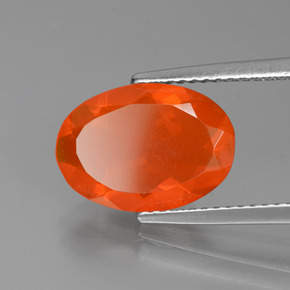 Ópalo de fuego Naranja natural de 2.04 ct, Corte Óvalo, Transparente