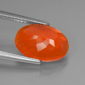 Ópalo de fuego Naranja natural de 2.04 ct, Corte Óvalo, Transparente