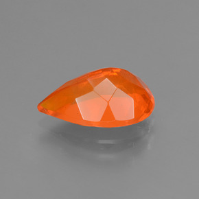 Ópalo de fuego naranja natural de 1,65 ct, en forma de pera, transparente