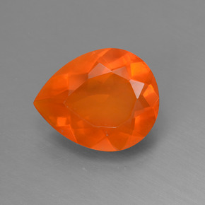 Ópalo de fuego naranja natural de 2,04 ct, en forma de pera, transparente