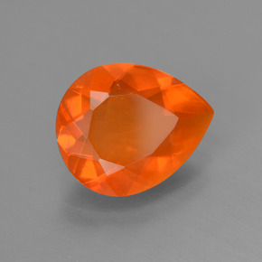 Ópalo de fuego naranja natural de 2,04 ct, en forma de pera, transparente