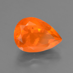 Ópalo de fuego Naranja natural de 2.84 ct, En forma de pera, Transparente