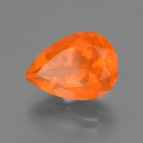 Ópalo de fuego Naranja natural de 2.84 ct, En forma de pera, Transparente