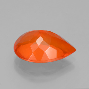 Ópalo de fuego naranja natural de 3,23 ct, en forma de pera, transparente