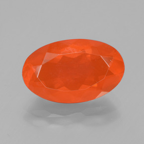 Ópalo de fuego naranja natural de 2,58 ct, corte óvalo, transparente