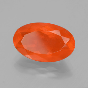 Ópalo de fuego naranja natural de 2,58 ct, corte óvalo, transparente