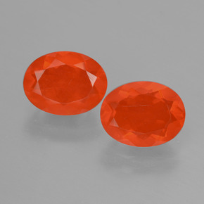Gemas de Ópalo de fuego Naranja natural de 2.11 ct, Corte Óvalo, Transparente