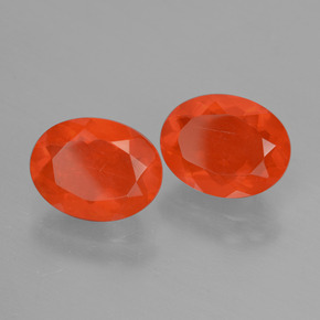 Gemas de Ópalo de fuego Naranja natural de 2.11 ct, Corte Óvalo, Transparente