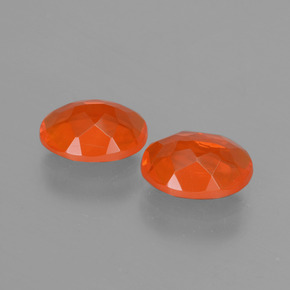 Gemas de ópalo de fuego naranja natural de  ct, corte óvalo, transparente