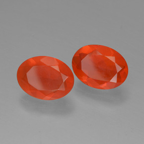 Gemas de ópalo de fuego naranja natural de 1,23 ct, corte óvalo, transparente