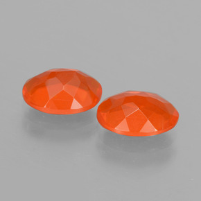Gemas de Ópalo de fuego Naranja rojizo oscuro natural de 1.39 ct, Corte Óvalo, Transparente