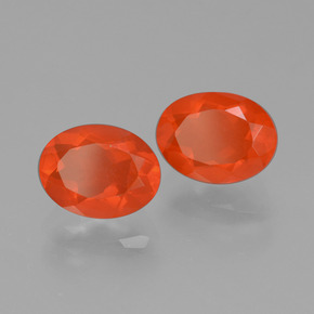 Gemas de Ópalo de fuego Naranja fuego natural de 1.55 ct, Corte Óvalo, Transparente