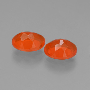 Gemas de ópalo de fuego naranja natural de 1,40 ct, corte óvalo, transparente
