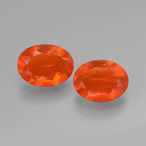 Gemas de Ópalo de fuego Naranja natural de  ct, Corte Óvalo, Transparente