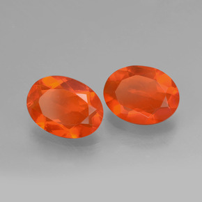 Gemas de Ópalo de fuego Naranja natural de  ct, Corte Óvalo, Transparente