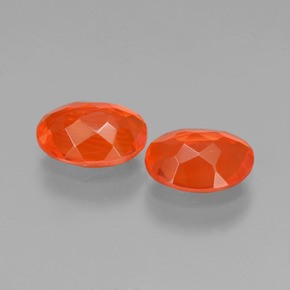 Gemas de Ópalo de fuego Naranja natural de  ct, Corte Óvalo, Transparente