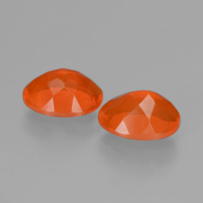 Gemas de ópalo de fuego naranja natural de 1,57 ct, corte óvalo, transparente
