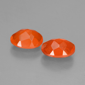 Gemas de ópalo de fuego naranja natural de 1,35 ct, corte óvalo, transparente