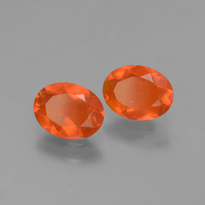Gemas de Ópalo de fuego Naranja rojizo oscuro natural de 1.31 ct, Corte Óvalo, Transparente