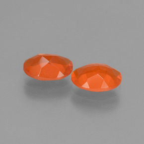 Gemas de Ópalo de fuego Naranja rojizo oscuro natural de 1.31 ct, Corte Óvalo, Transparente