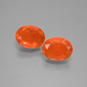 Gemas de ópalo de fuego naranja natural de 1,15 ct, corte óvalo, transparente