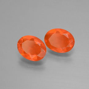 Gemas de ópalo de fuego naranja natural de 1,15 ct, corte óvalo, transparente