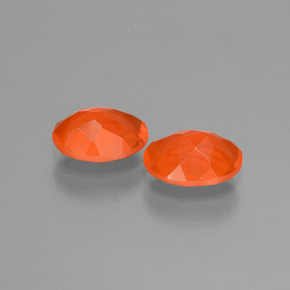 Gemas de ópalo de fuego naranja natural de 1,15 ct, corte óvalo, transparente