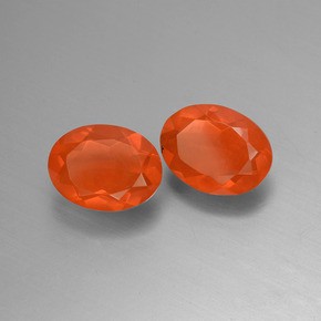 Gemas de Ópalo de fuego Naranja rojizo oscuro natural de 1.45 ct, Corte Óvalo, Transparente
