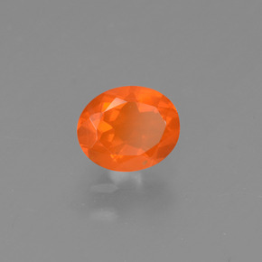 Ópalo de fuego Naranja natural de 0.43 ct, Corte Óvalo, Transparente