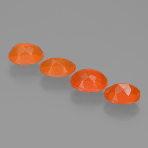 Gemas de ópalo de fuego naranja natural de  ct, corte óvalo, transparente