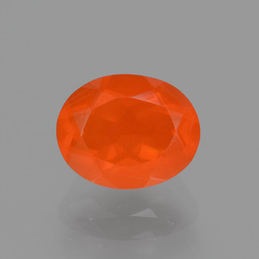 Ópalo de fuego naranja natural de 1,12 ct, corte óvalo, transparente