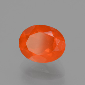Ópalo de fuego naranja natural de 1,12 ct, corte óvalo, transparente