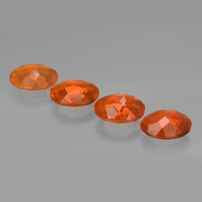 Gemas de Ópalo de fuego Naranja natural de 3.52 ct, Corte Óvalo, Transparente