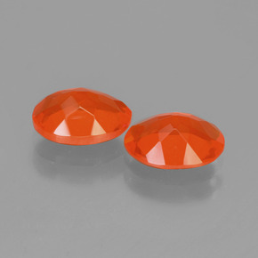 Gemas de ópalo de fuego naranja natural de 1,38 ct, corte óvalo, transparente
