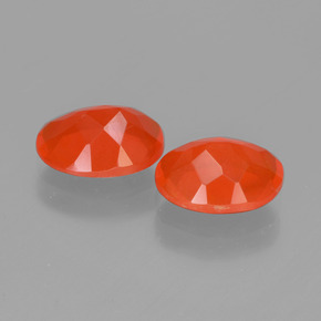 Gemas de ópalo de fuego naranja natural de 1,34 ct, corte óvalo, transparente
