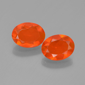 Gemas de ópalo de fuego naranja natural de 1,19 ct, corte óvalo, transparente