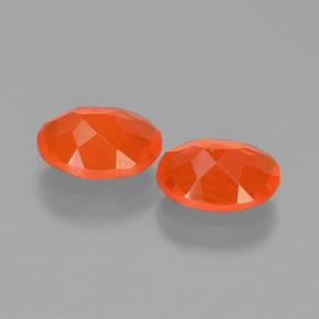 Gemas de ópalo de fuego naranja natural de 1,19 ct, corte óvalo, transparente