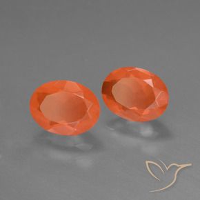 Gemas de Ópalo de fuego Naranja claro natural de 1.36 ct, Corte Óvalo, Transparente