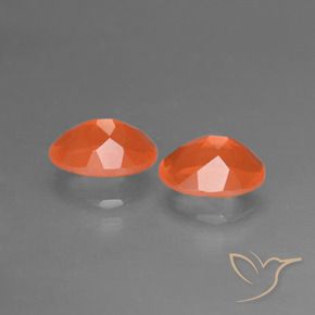 Gemas de Ópalo de fuego Naranja claro natural de 1.36 ct, Corte Óvalo, Transparente