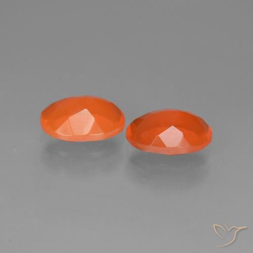 Gemas de ópalo de fuego naranja natural de 1,23 ct, corte óvalo, transparente