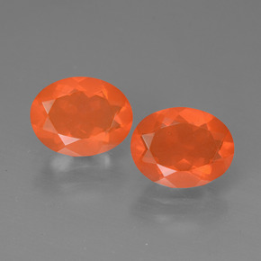 Gemas de Ópalo de fuego Naranja natural de  ct, Corte Óvalo, Transparente