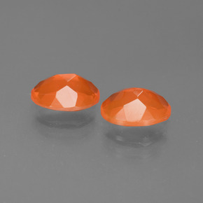 Gemas de ópalo de fuego naranja natural de  ct, corte óvalo, transparente