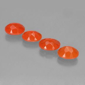 Gemas de Ópalo de fuego Naranja fuego natural de 2.94 ct, Corte Óvalo, Transparente