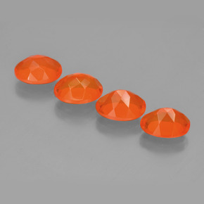 Gemas de ópalo de fuego naranja natural de 3,20 ct, corte óvalo, transparente