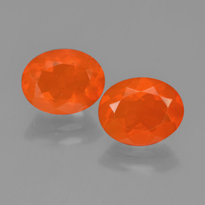 Gemas de ópalo de fuego naranja natural de 2,19 ct, corte óvalo, transparente