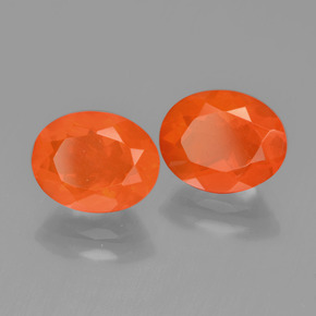 Gemas de ópalo de fuego naranja natural de 2,19 ct, corte óvalo, transparente