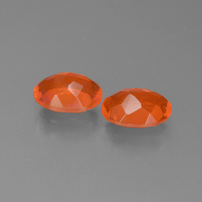 Gemas de ópalo de fuego naranja natural de  ct, corte óvalo, transparente