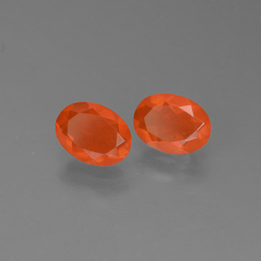 Gemas de ópalo de fuego naranja natural de  ct, corte óvalo, transparente