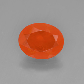 Ópalo de fuego naranja natural de 0,98 ct, corte óvalo, transparente